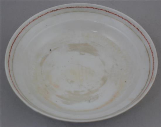 A Chinese export style enamelled porcelain twenty nine piece dinner service, soup tureen 35cm